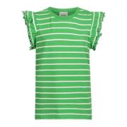 Shoeby gestreept T-shirt groen Meisjes Katoen Ronde hals Streep - 98/1...