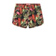 NAME IT KIDS gebloemde casual short NKFVINAYA donkerblauw/groen/rood K...