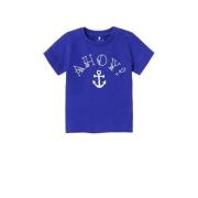 NAME IT BABY baby T-shirt NBMFALVIN met tekst kobaltblauw Jongens Kato...