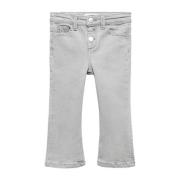 Mango Kids flared jeans changeant grijs Meisjes Denim Effen - 92