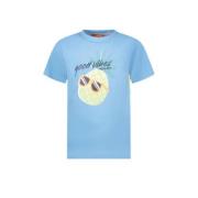 TYGO & vito T-shirt Wessel met contrastbies helderblauw Jongens Stretc...