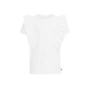 WE Fashion T-shirt wit Top Meisjes Katoen Ronde hals Effen - 92