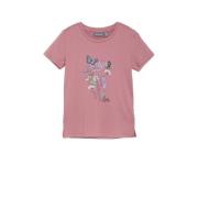Color Kids T-shirt met printopdruk oudroze Meisjes Polyester Ronde hal...