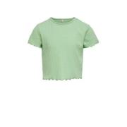 KIDS ONLY ribgebreide top KONNELLA lichtgroen T-shirt Meisjes Polyeste...