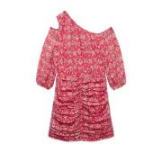 Mango Kids jurk met all over print rood Meisjes Polyester One shoulder...