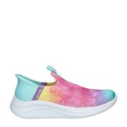 Skechers Pastel Clouds slip-on sneakers roze/blauw/geel Meisjes Textie...