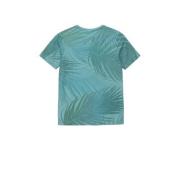 s.Oliver T-shirt met bladprint blauw Jongens Polyester Ronde hals Blad...