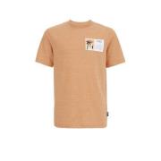 WE Fashion T-shirt met printopdruk oranje Jongens Katoen Ronde hals Pr...