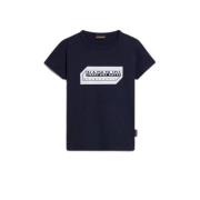 Napapijri T-shirt met logo donkerblauw Jongens Katoen Ronde hals Logo ...