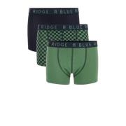 WE Fashion Boxershort groen/donkerblauw - set van 3 Jongens Stretchkat...