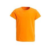 anytime basic T-shirt oranje Meisjes Katoen Ronde hals Effen - 158/164