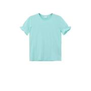 s.Oliver T-shirt blauw Meisjes Katoen Ronde hals Effen - 158/164