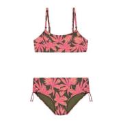 Shiwi crop bikini Liv groen/roze Meisjes Gerecycled polyester All over...