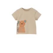 s.Oliver baby T-shirt met printopdruk zand Beige Jongens Katoen Ronde ...