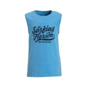 anytime singlet met printopdruk blauw Jongens Katoen Ronde hals Printo...