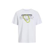 JACK & JONES JUNIOR T-shirt JCOTEXT met printopdruk wit Jongens Katoen...