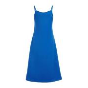 WE Fashion jurk kobalt blauw Meisjes Gerecycled polyester V-hals Effen...