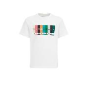 WE Fashion T-shirt met printopdruk wit Jongens Katoen Ronde hals Print...