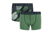 WE Fashion Blue Ridge boxershort - set van 2 mosgroen/donkerblauw Jong...