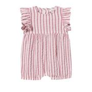 NAME IT BABY baby gestreepte jumpsuit NBFHUNICA rood/wit Meisjes Katoe...