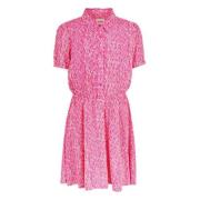 Shoeby jurk met all over print roze Meisjes Viscose Klassieke kraag Al...