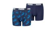 Puma boxershorts set van 2 Blauw Jongens Stretchkatoen Effen - 170/176