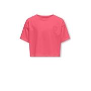 KIDS ONLY GIRL T-shirt KOGVILLA koraalroze Meisjes Biologisch katoen R...