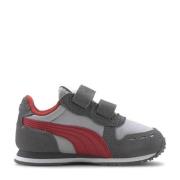 Puma Cabana Racer sneakers grijs/donkergrijs/rood Jongens/Meisjes Mesh...