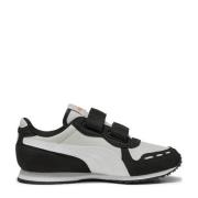 Puma Cabana Racer sneakers grijs/zwart/wit Jongens/Meisjes Imitatielee...