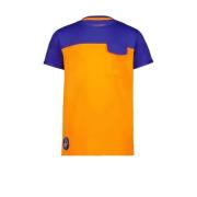 4PRESIDENT T-shirt oranje Jongens Stretchkatoen Ronde hals Effen - 128