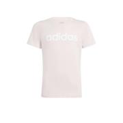 adidas Sportswear T-shirt met logo lichtroze/wit Meisjes Katoen Ronde ...