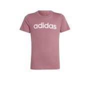 adidas Sportswear T-shirt met logo oudroze/wit Meisjes Katoen Ronde ha...