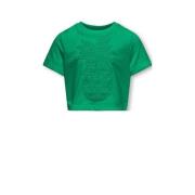 KIDS ONLY GIRL T-shirt KOGKARLA met printopdruk en 3D applicatie Groen...