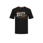 JACK & JONES JUNIOR T-shirt JJLUKE met logo zwart Jongens Katoen Ronde...