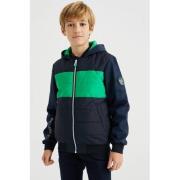 WE Fashion softshell jas van polyester zwart/groen/blauw Meerkleurig -...