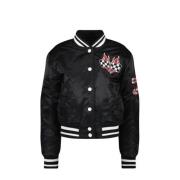 CoolCat Junior baseball jacket JAEL met patches zwart Jas Meisjes Nylo...