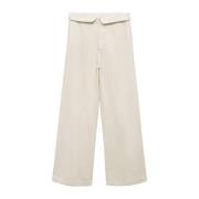 Mango Kids wide leg broek Beige Meisjes Katoen Effen - 168(M)