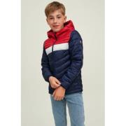 JACK & JONES JUNIOR gewatteerde jas JJEHERO donkerblauw Jongens Polyes...