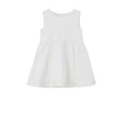 s.Oliver baby A-lijn jurk wit Meisjes Polyester Ronde hals Effen - 62