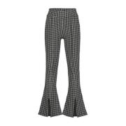 Vingino flared broek Sarita met pied-de-poule zwart/wit Meisjes Stretc...