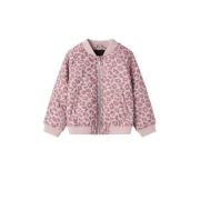 NAME IT MINI quilted bomberjack NMFMASJA met panterprint lila/roze Jas...