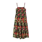 NAME IT KIDS maxi jurk NKFVINAYA met all over print donkerblauw/roze/g...