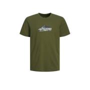 JACK & JONES JUNIOR T-shirt JCOMOUNTAIN met printopdruk donkergroen Jo...