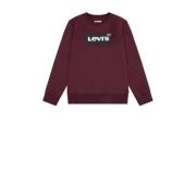 Levi's Kids sweater Batwing met logo chocoladebruin Logo - 176