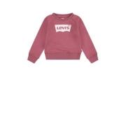 Levi's Kids sweater Batwing met logo donkerroze Logo - 140