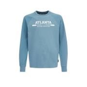 WE Fashion longsleeve met tekst blauw Jongens Katoen Ronde hals Tekst ...