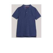 Tommy Hilfiger gemêleerde polo donkerblauw Jongens Katoen Polokraag Me...