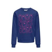 KIDS ONLY GIRL sweater KOGLISSIE met backprint hardblauw Backprint - 1...