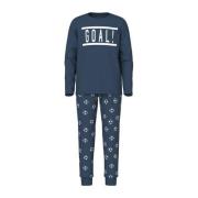 NAME IT KIDS pyjama NKMNIGHTSET FOOTBALL donkerblauw/wit Jongens Stret...