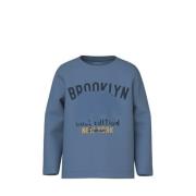 NAME IT MINI longsleeve NMMLASSO met printopdruk middenblauw Jongens S...